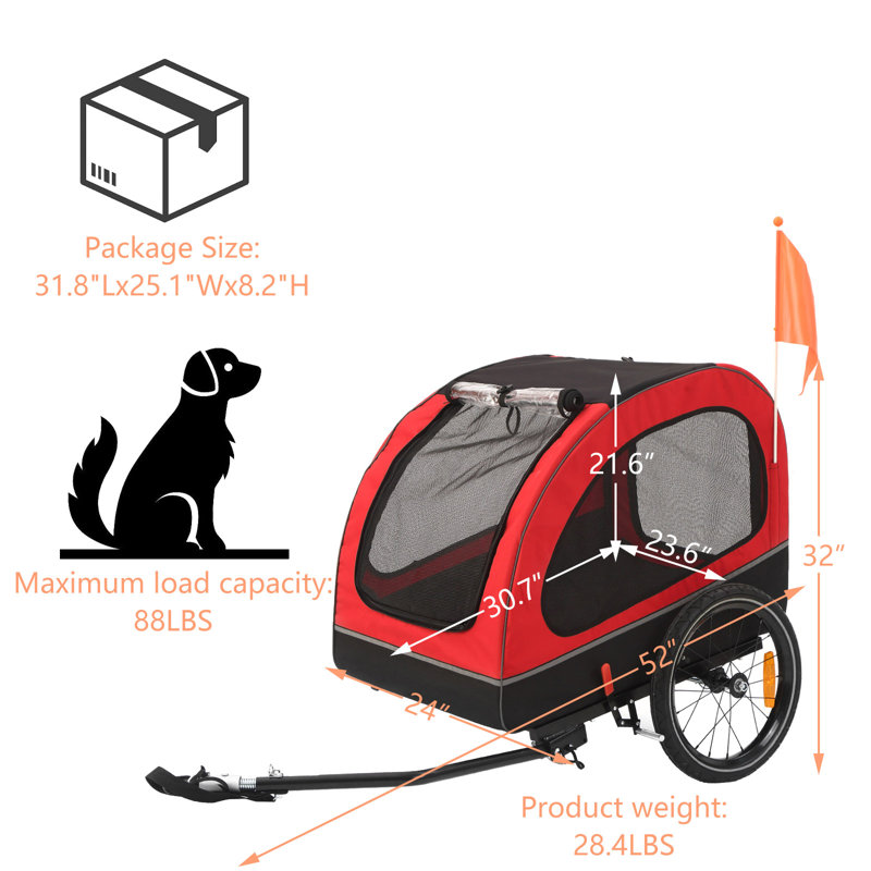 sepnine dog bike trailer